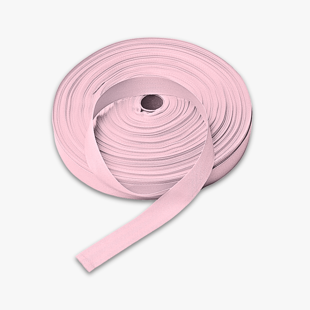Twill Tape Polyester Baby Pink 45 25mm - Ragland Fabrics