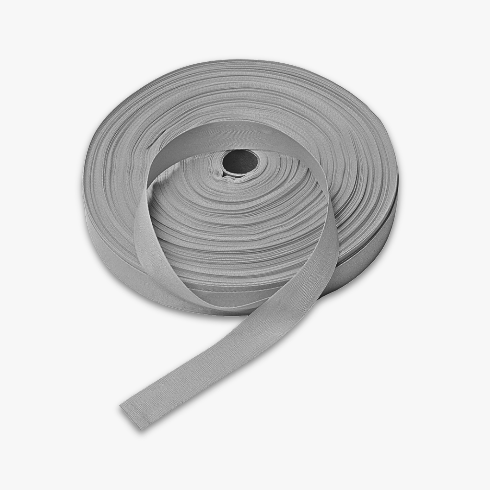 Twill Tape Polyester Light Grey 17 25mm - Ragland Fabrics