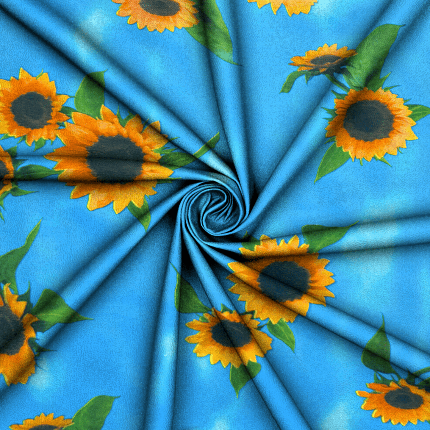 Printed PVC Table Cloth Blue Sunflower M - 033 - 15 - Ragland Fabrics