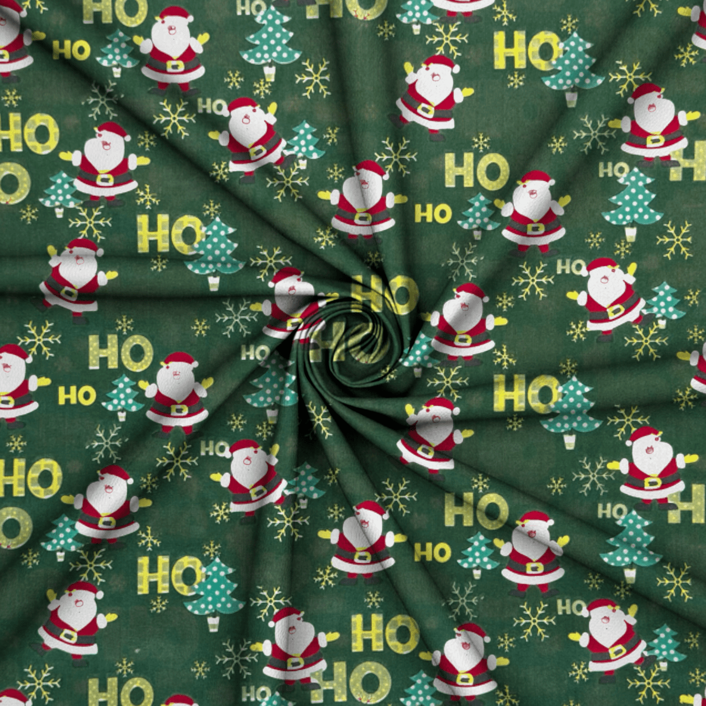 Printed Poly Cotton HO HO Green 115cm - Ragland Fabrics