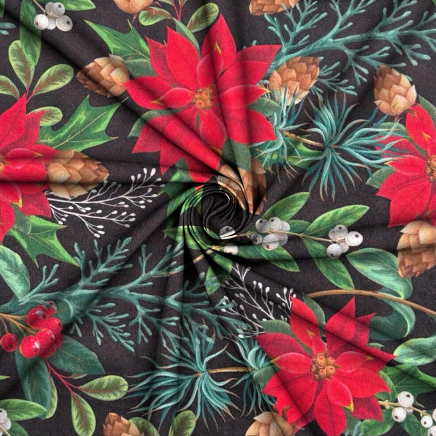 Christmas Printed Mini Matt Christmas Cones - Ragland Fabrics