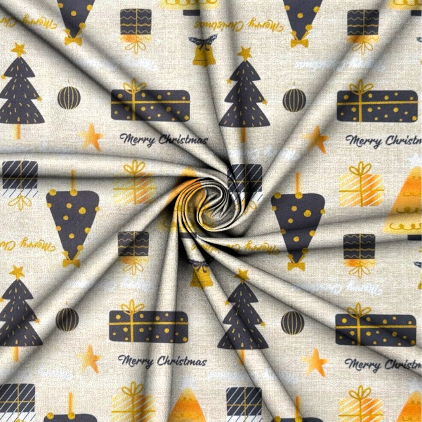 Christmas Printed Mini Matt Golden Gift Boxes - Ragland Fabrics