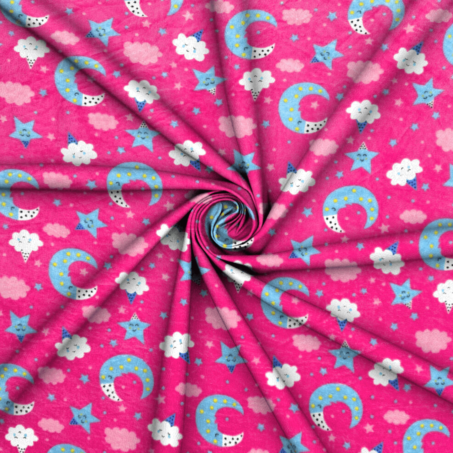 Printed Mongolian Fleece Moonbeam Cerise - Ragland Fabrics