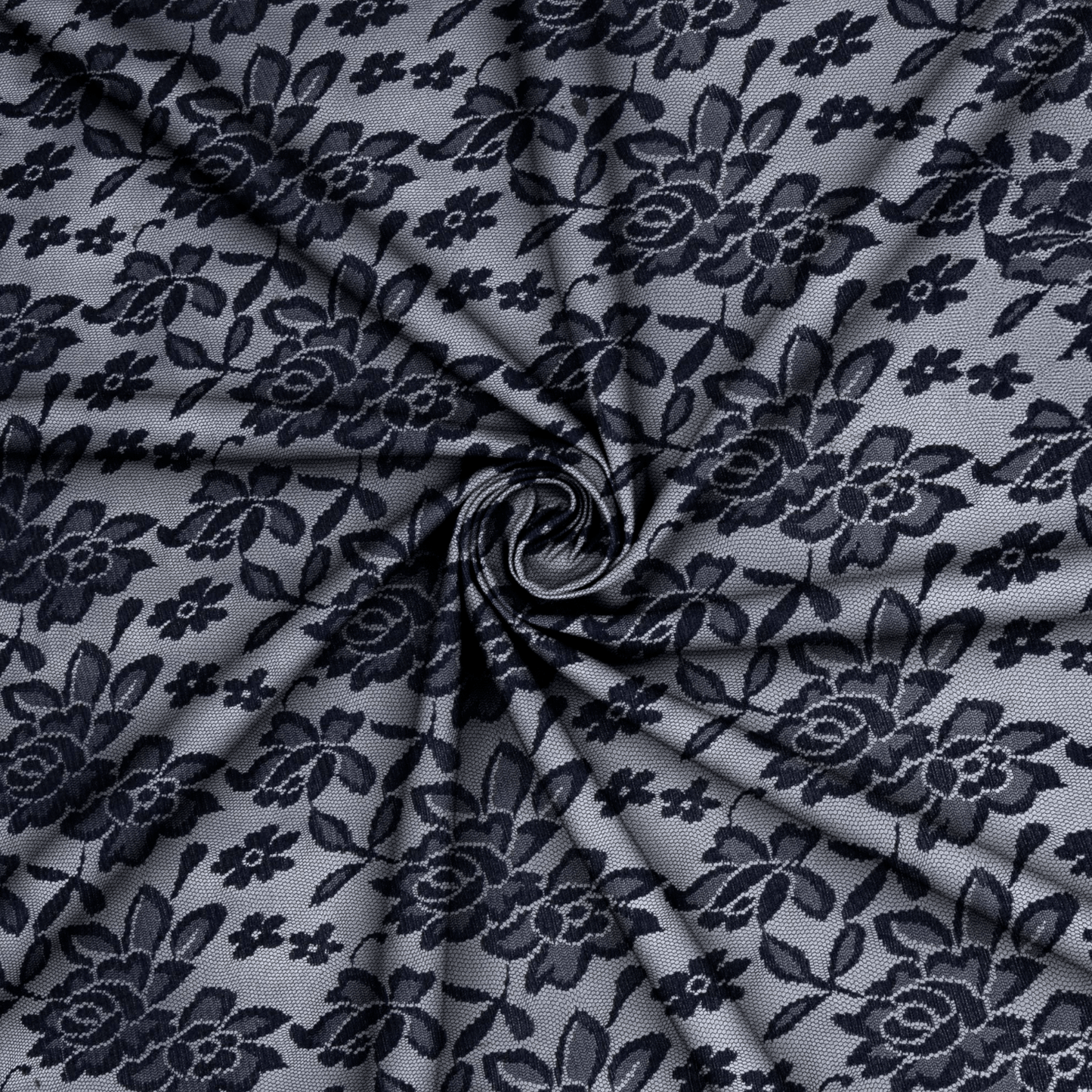 Flocked Tulle Navy - Ragland Fabrics
