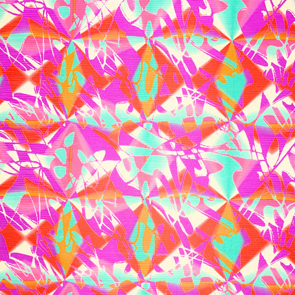 Printed Polyester Needle Out Funky Abstract - Ragland Fabrics