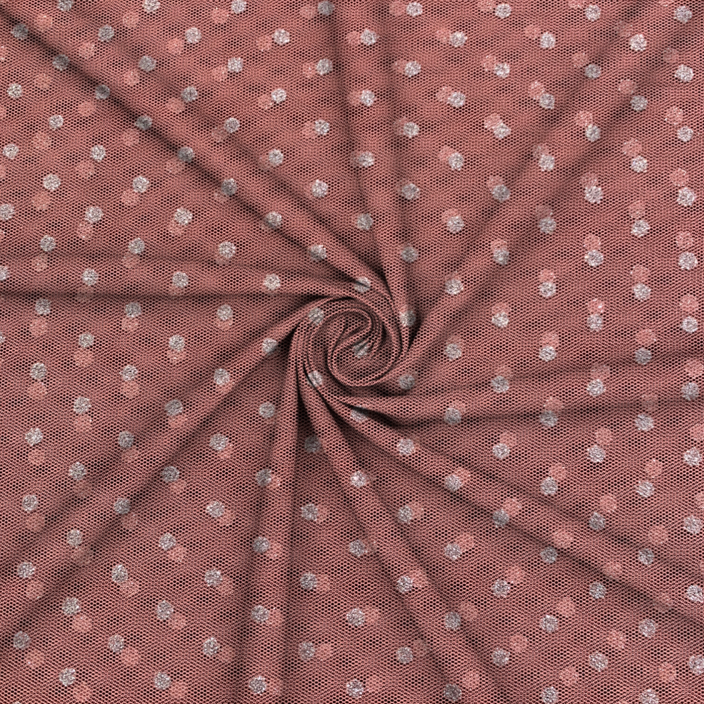 Stretch Mesh Glitter Ash Rose