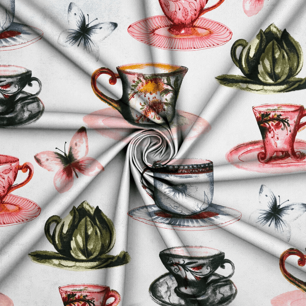 Printed Poly Cotton Teacups - CLOSEOUT - Ragland Fabrics