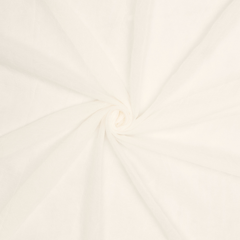 Cornely Crushed Plain Voile Cream 280cm - Ragland Fabrics