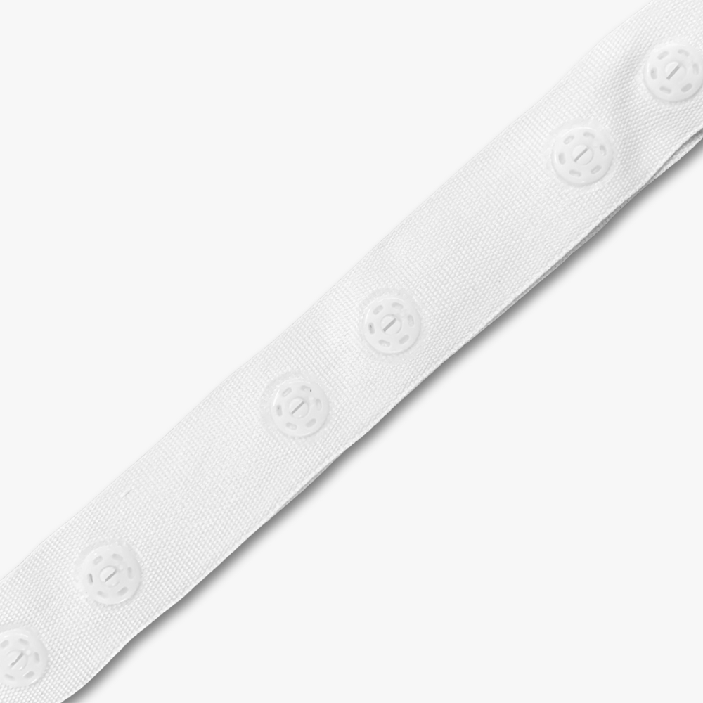 Snap Fastener Tape - 20mm | White - Ragland Fabrics