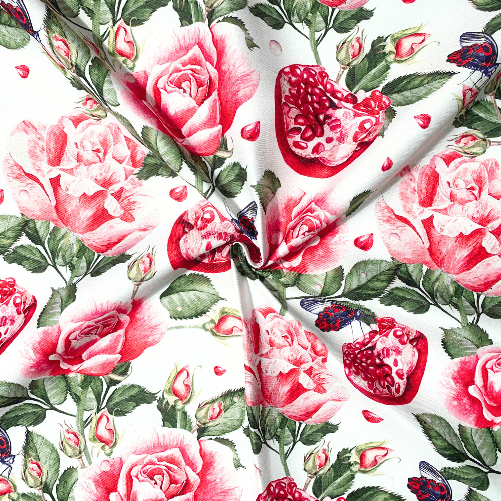 Eco Fabric Pomegranate White - TBD - Ragland Fabrics