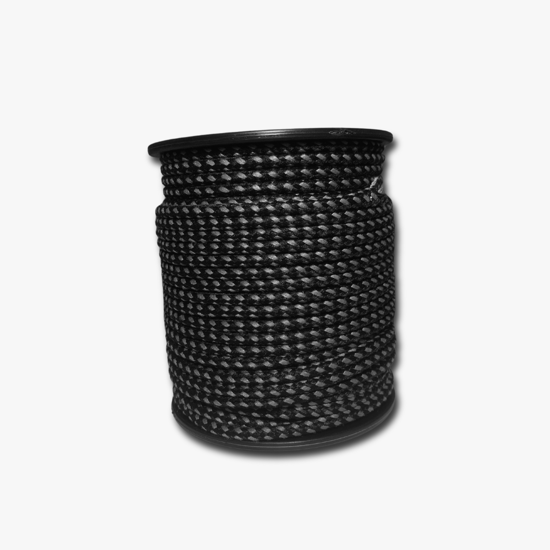 Draw Cord 3mm Black & Grey (30met) - Ragland Fabrics