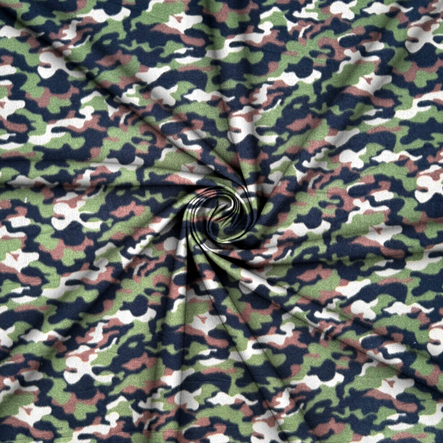 Printed Polar Fleece Camo Green & Brown Mini