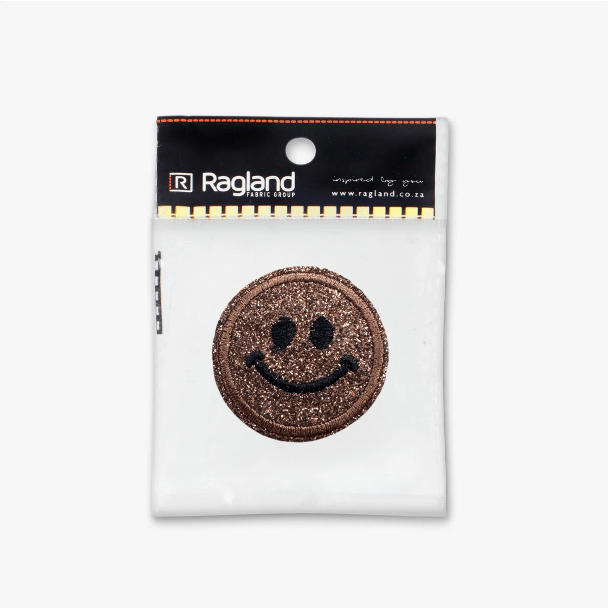 Motif Iron On Badge - SMILEY BROWN - Ragland Fabrics