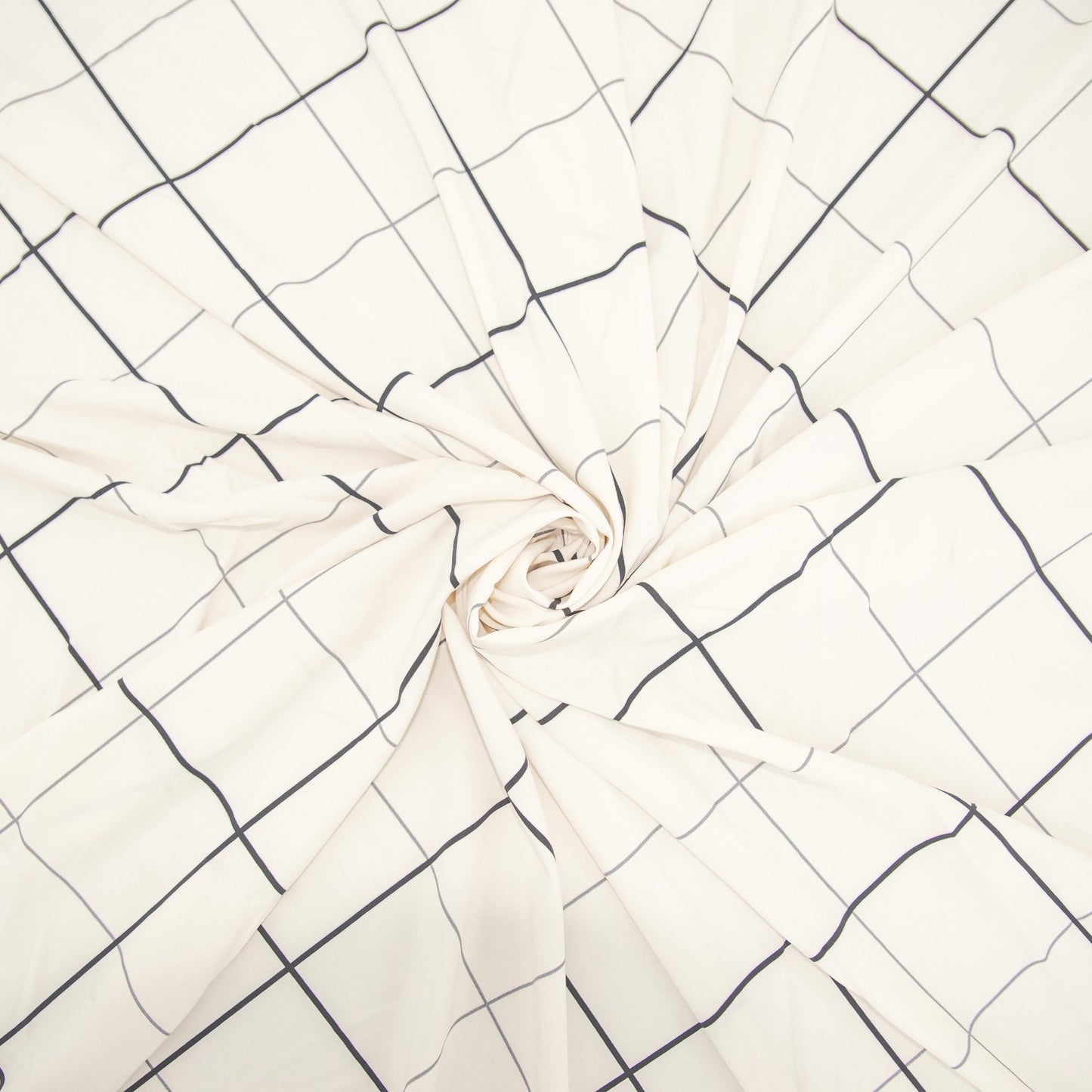 Cream & Black Print Poly - Woven - Ragland Fabrics