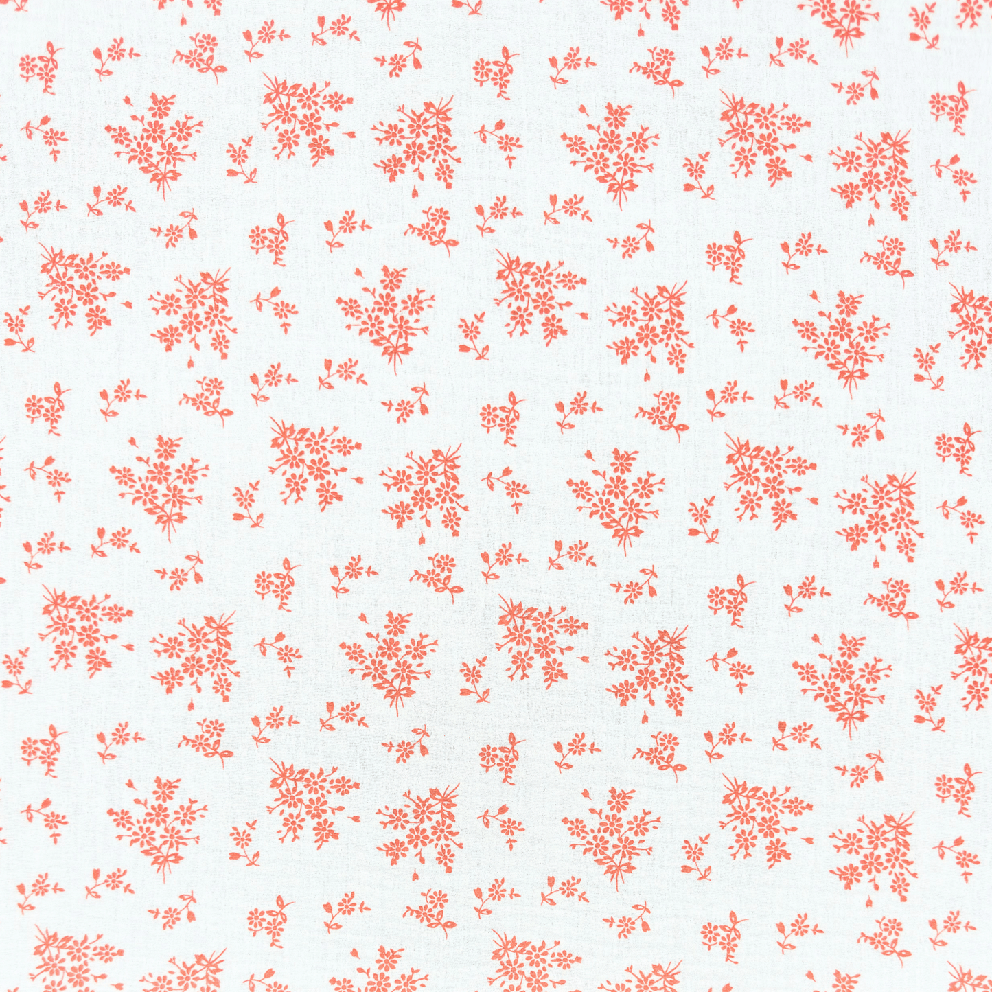 Printed Muslin Orange Flora - Ragland Fabrics