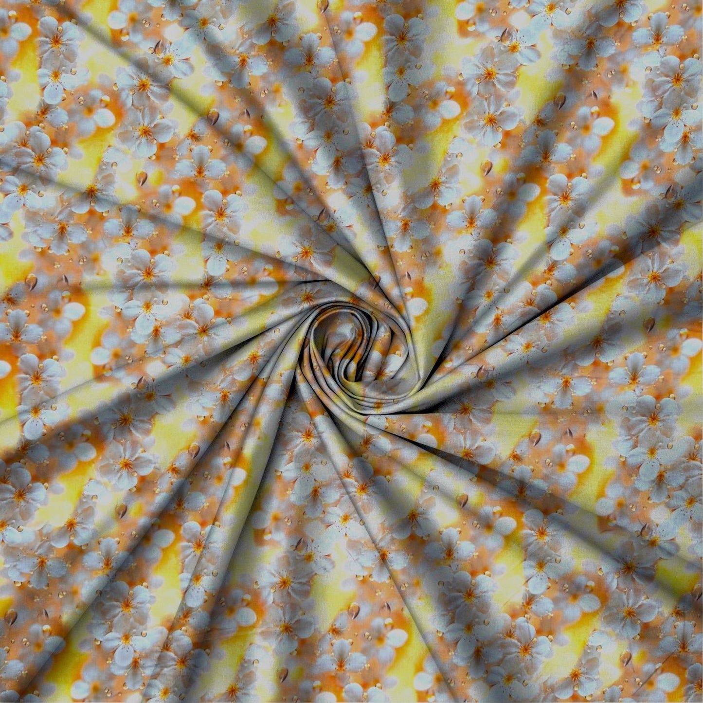 Viscose Printed Challis Floral Yellow - Ragland Fabrics