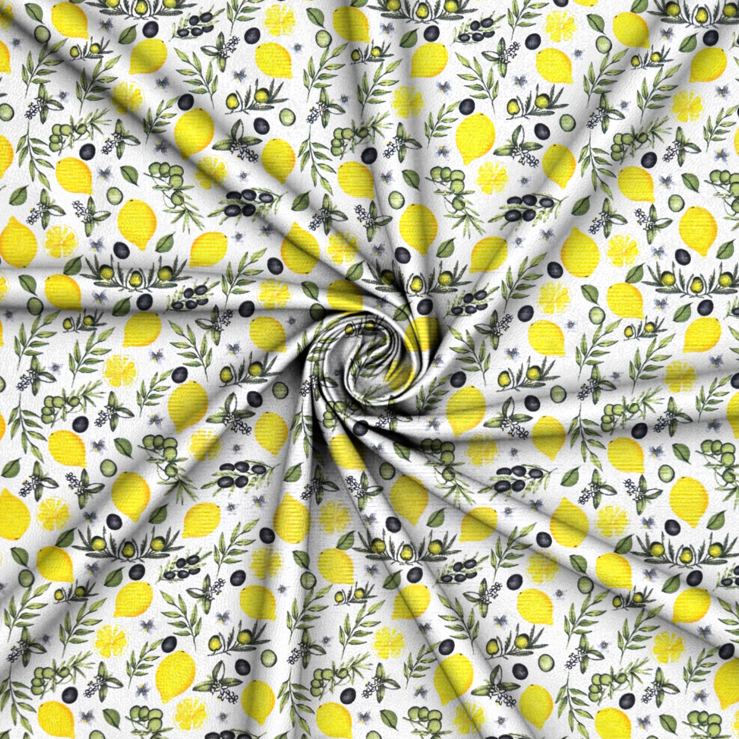 Printed Mini Matt Lemon & Olive White