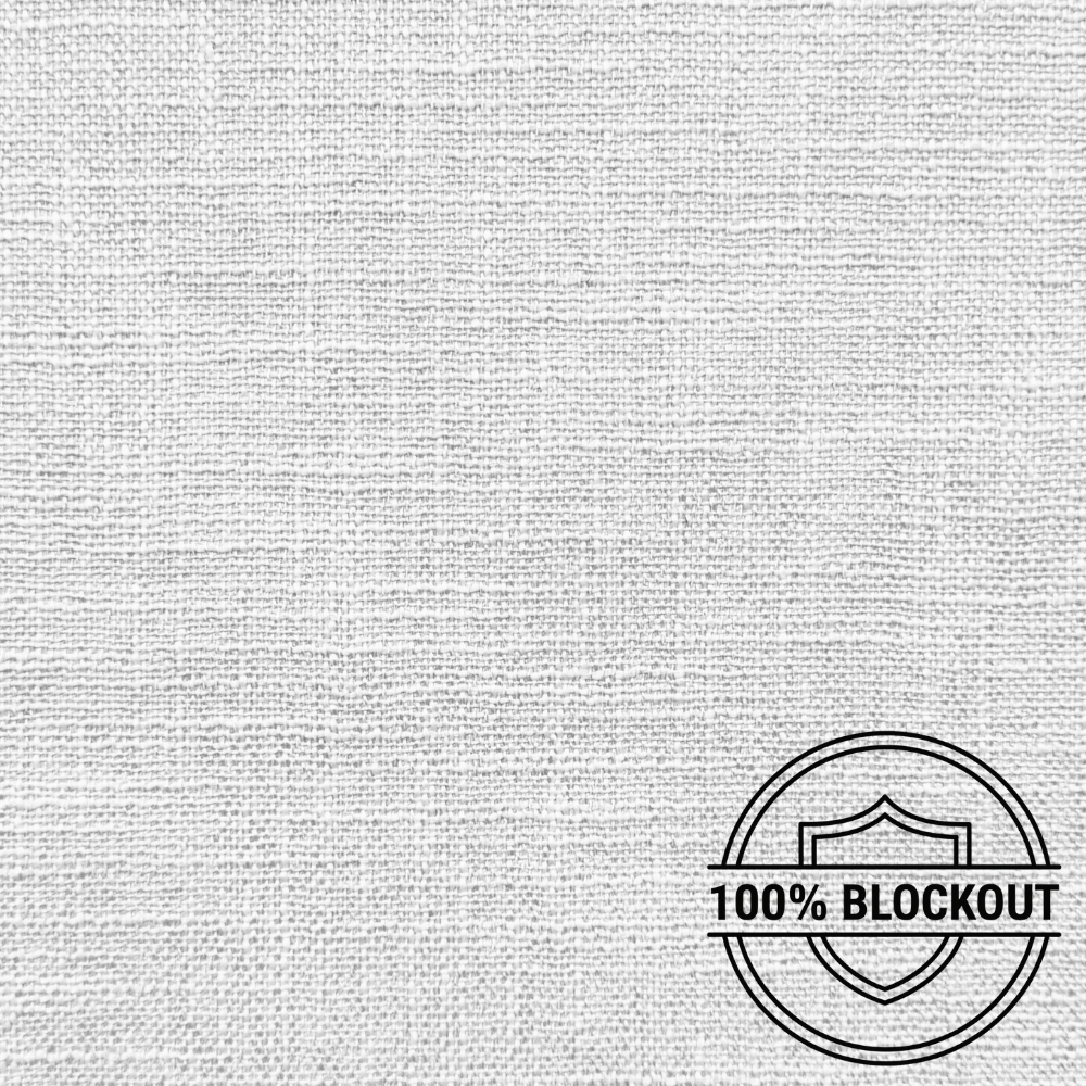 Orient Linen Look Curtaining Pure White