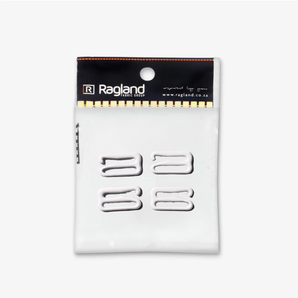 Bra Strap Buckle - 15mm | White - Ragland Fabrics