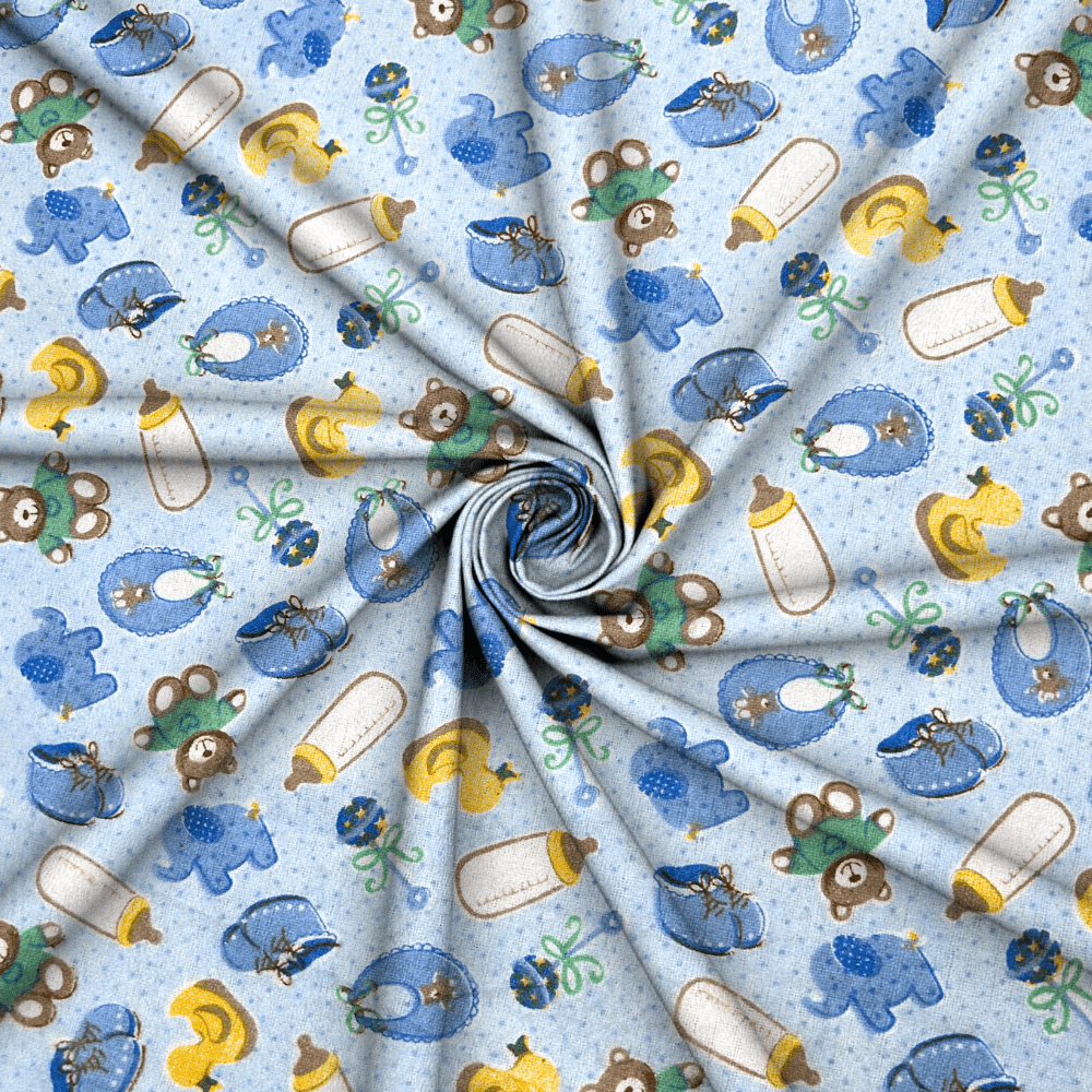 Flannel Brushed Cotton | Baby Elephant Blue - Ragland Fabrics