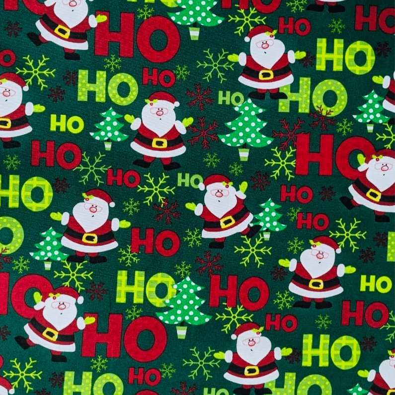 Christmas Printed Mini Matt Ho - Ho Green - Ragland Fabrics