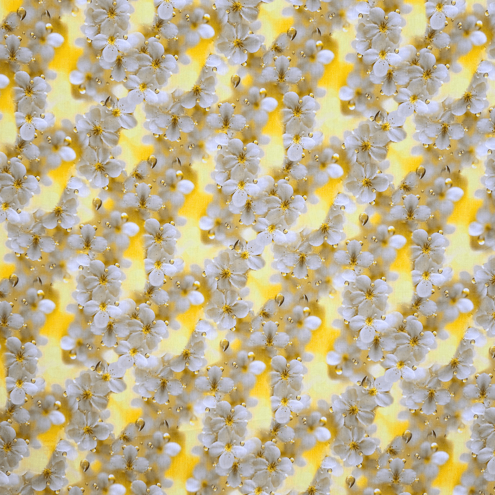 Viscose Printed Challis Floral Yellow - Ragland Fabrics