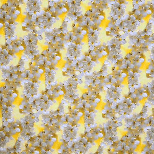 Viscose Printed Challis Floral Yellow - Ragland Fabrics
