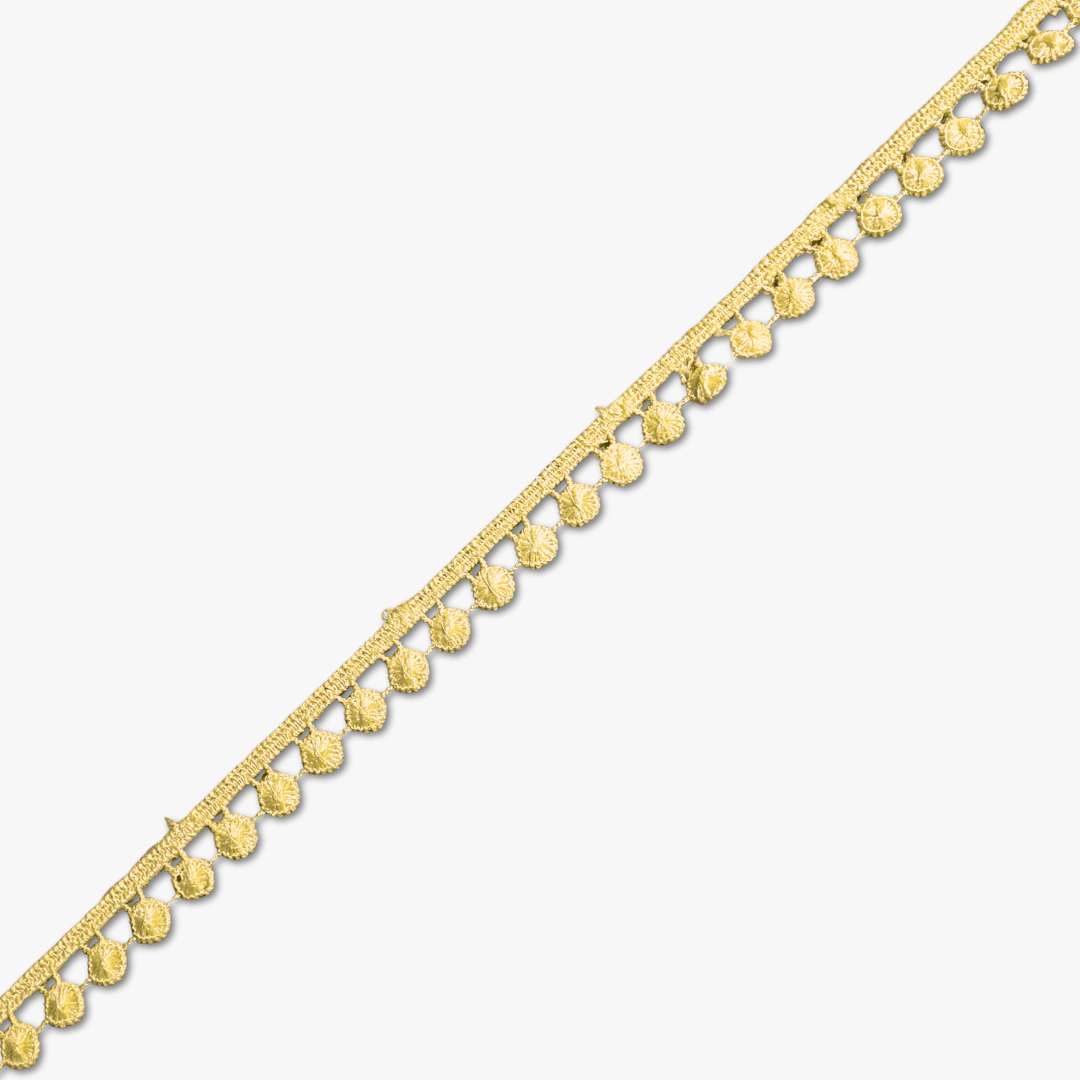 Pom Pom Lace 12mm | Yellow (Per Met) - Ragland Fabrics