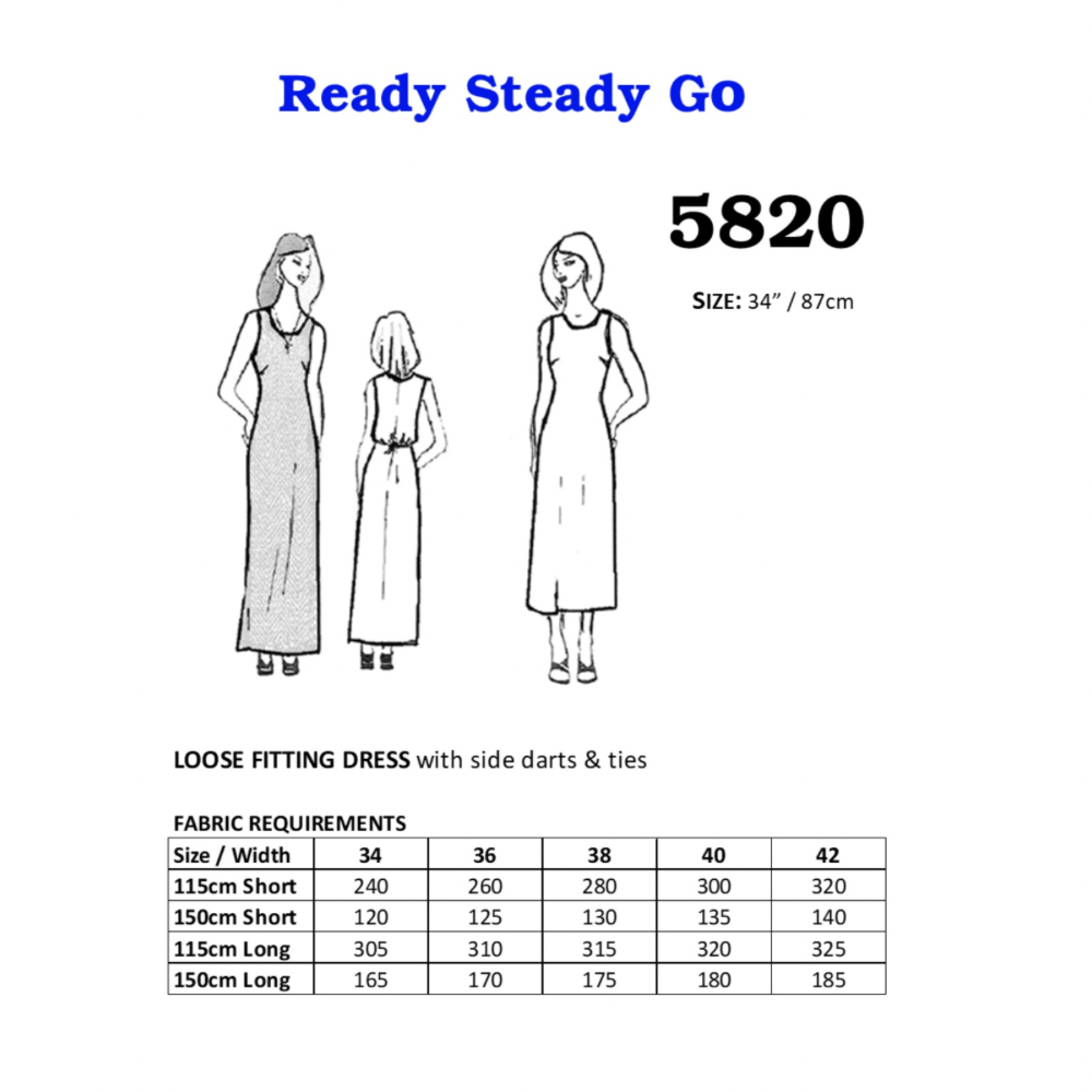 Pattern | Sleeveless Dress 5820 - Ragland Fabrics