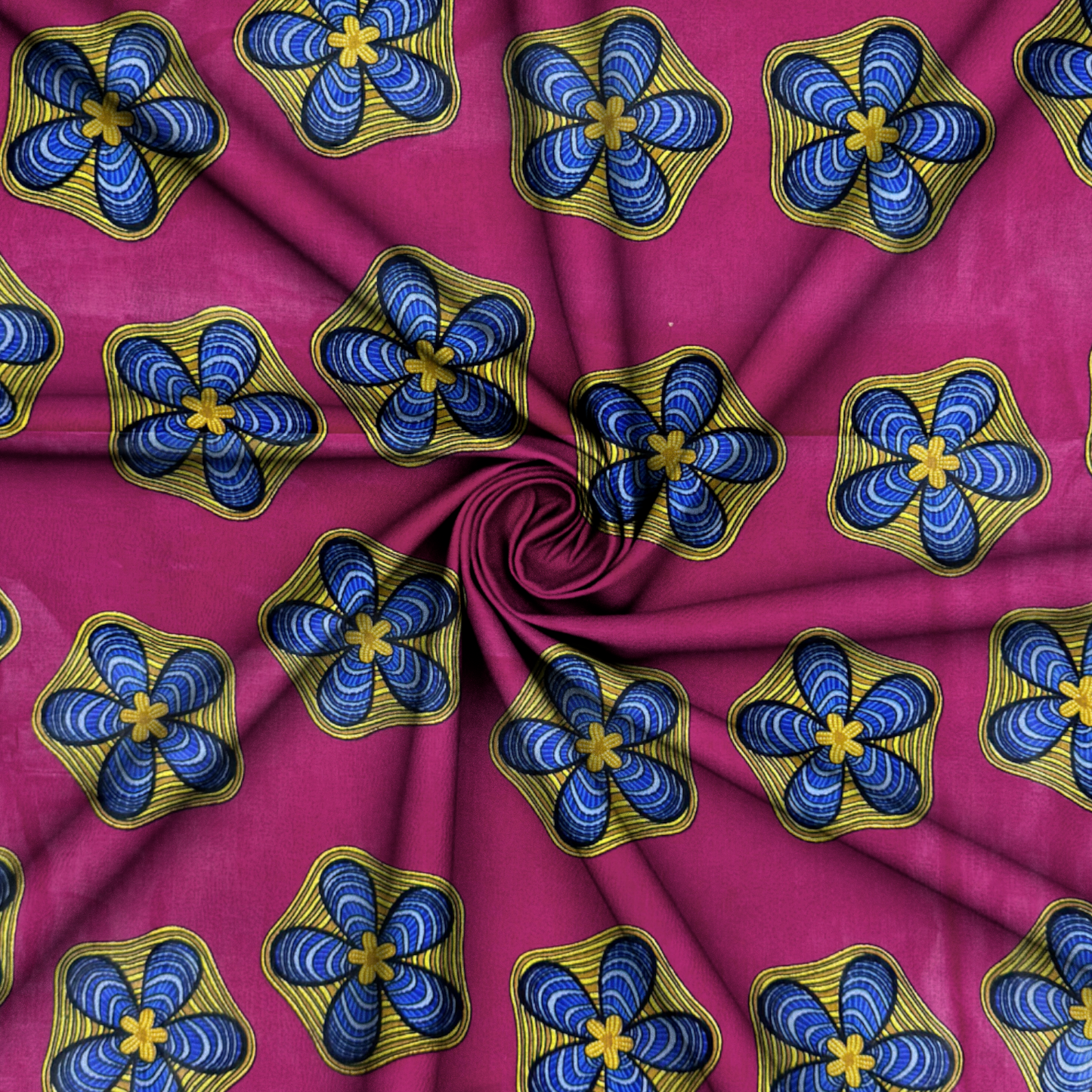 Cotton Wax Prints African Flower Cerise