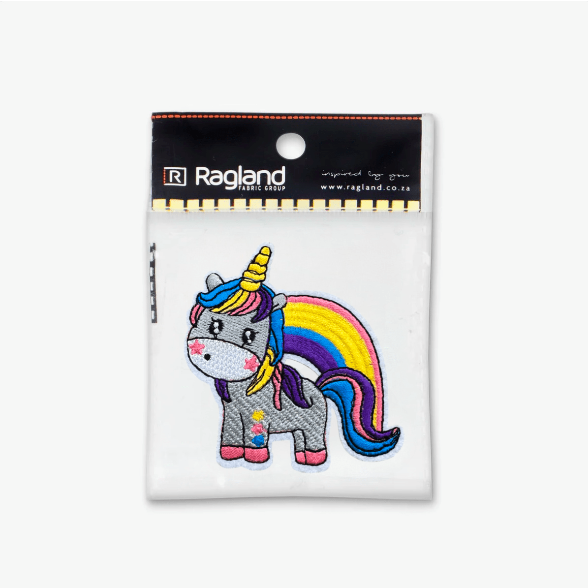 Motif Iron On Badge - UNICORN GREY - Ragland Fabrics