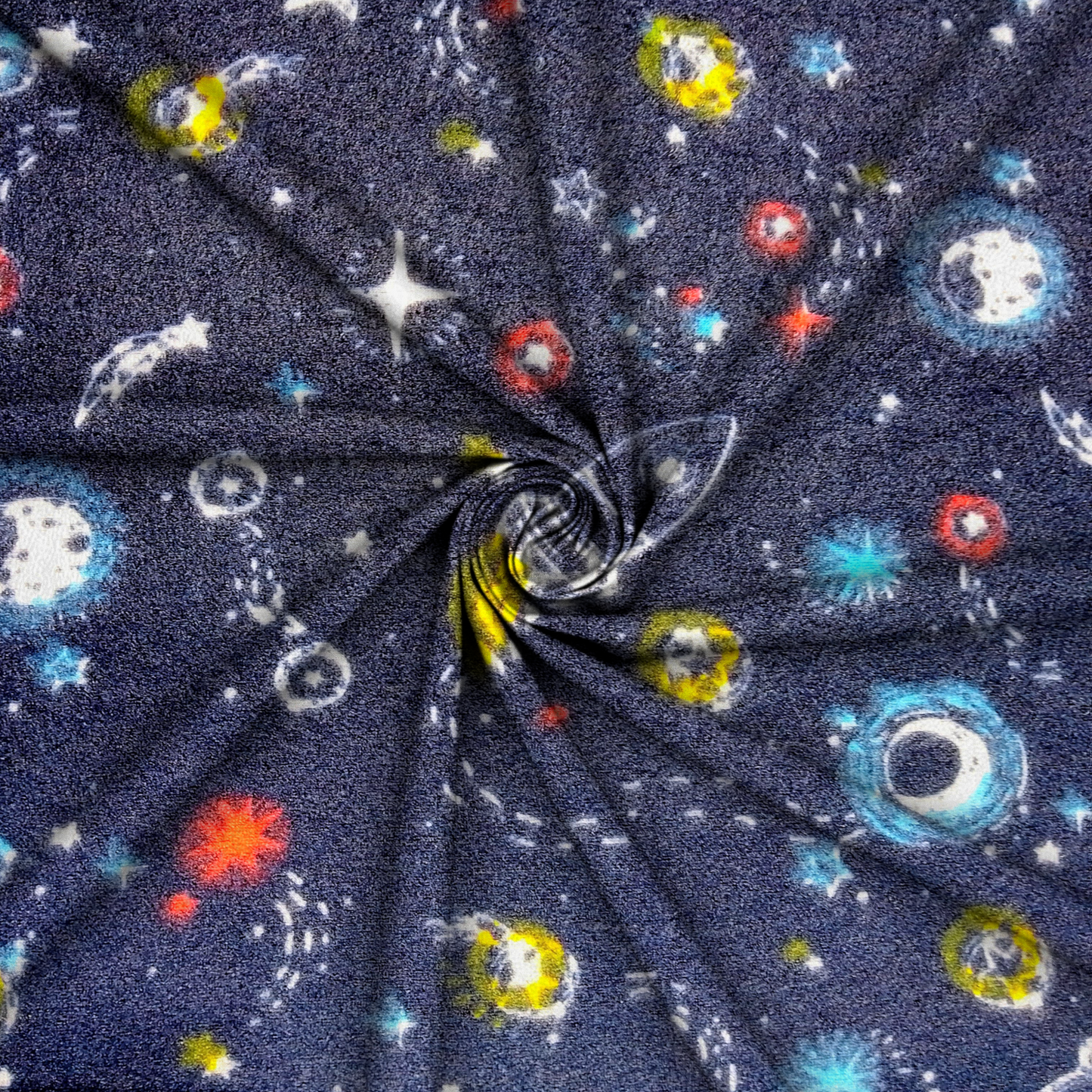 Printed Polar Fleece Stars Navy