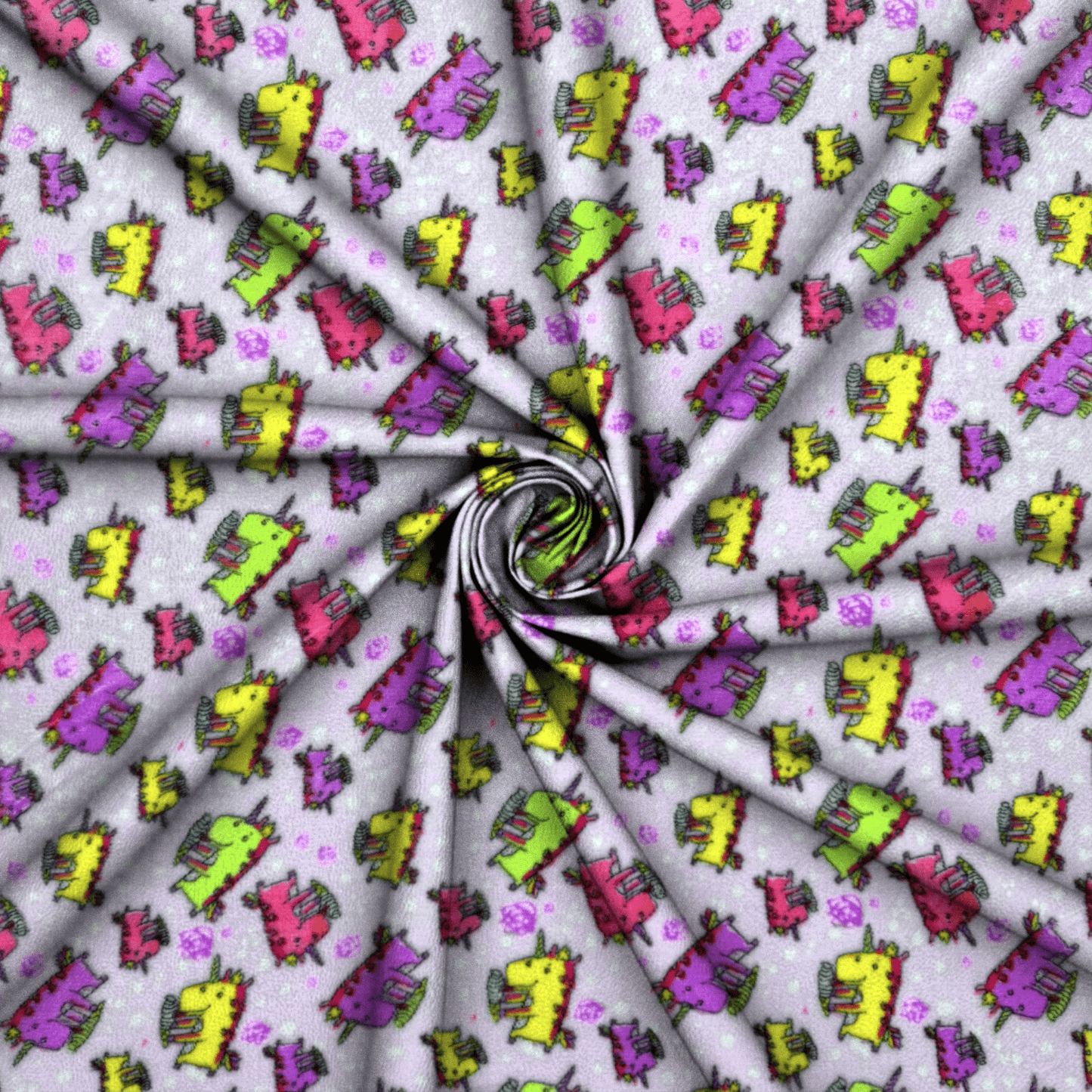 Printed Mongolian Fleece Unicorn Pink - Ragland Fabrics