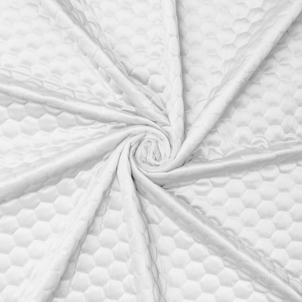 Bellahex Quilted Velvet 140cm Bone White - Ragland Fabrics
