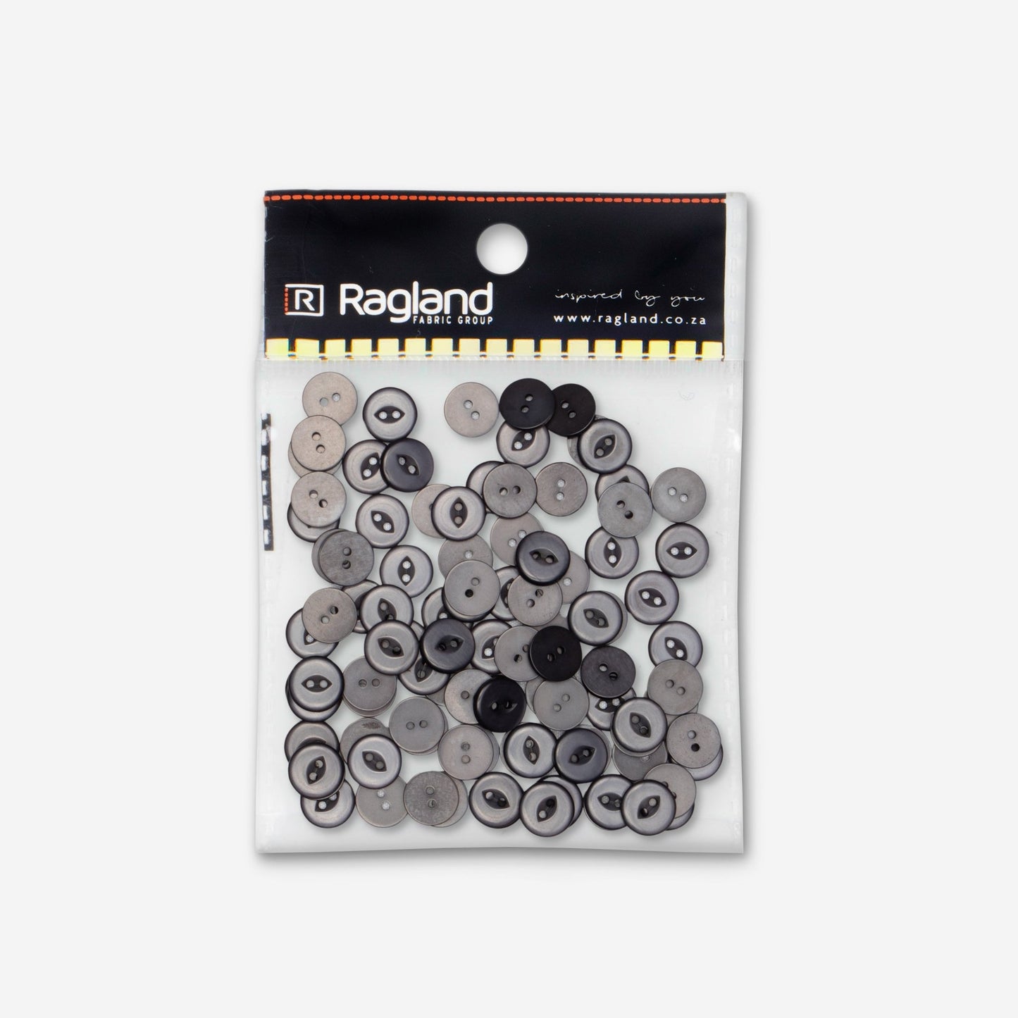 Buttons Fish Eye Charcoal - 15mm - Martin Shot - Ragland Fabrics