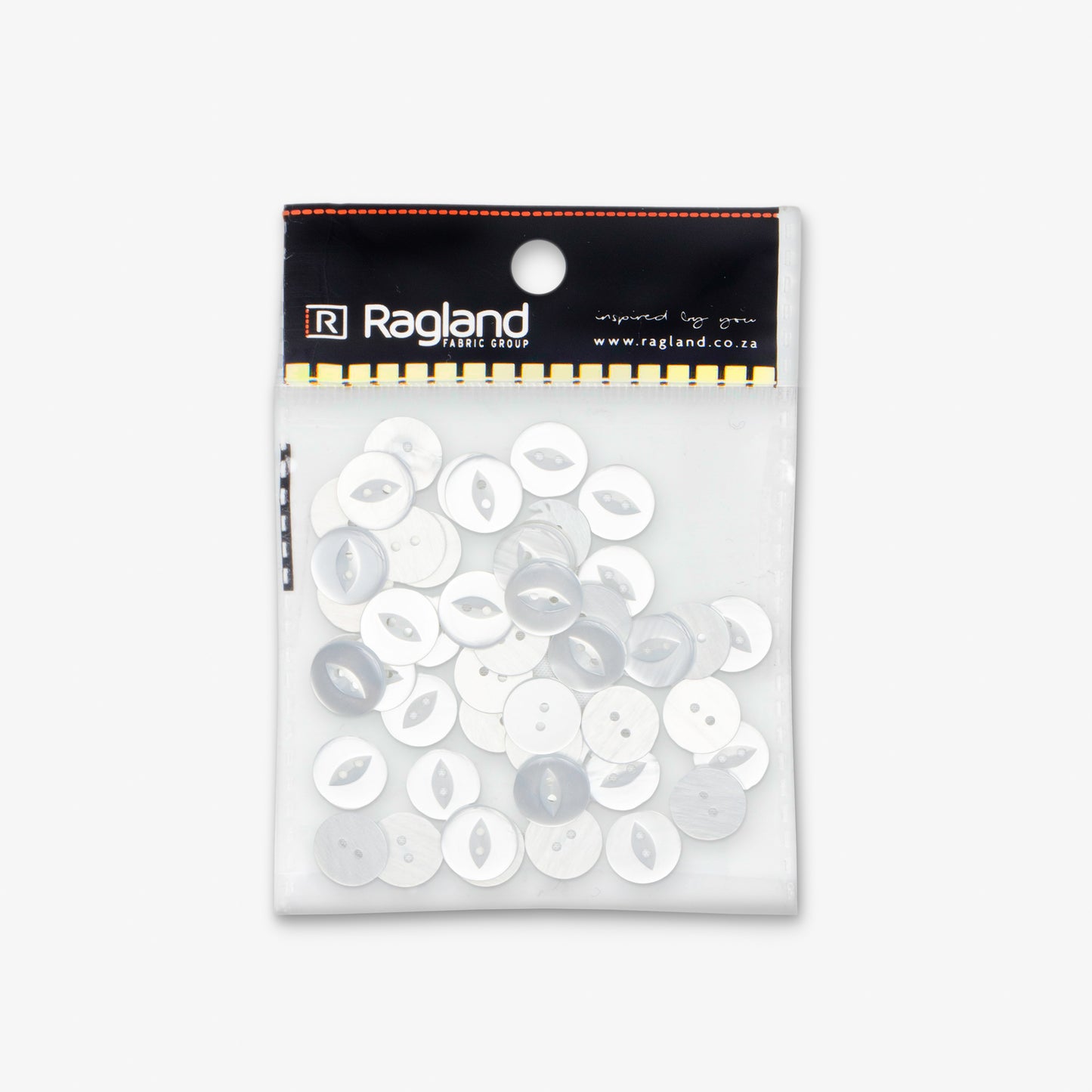 Buttons Fish Eye White - 19mm