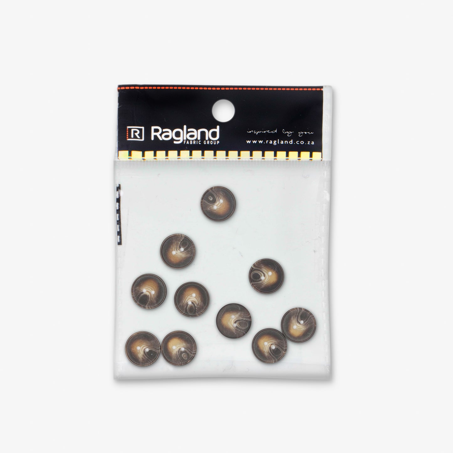 Button Tortoise Shell Look Flat (10pcs) - Ragland Fabrics