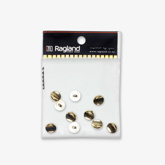 Button 18mm Fashion Metal look Gold (10pcs)