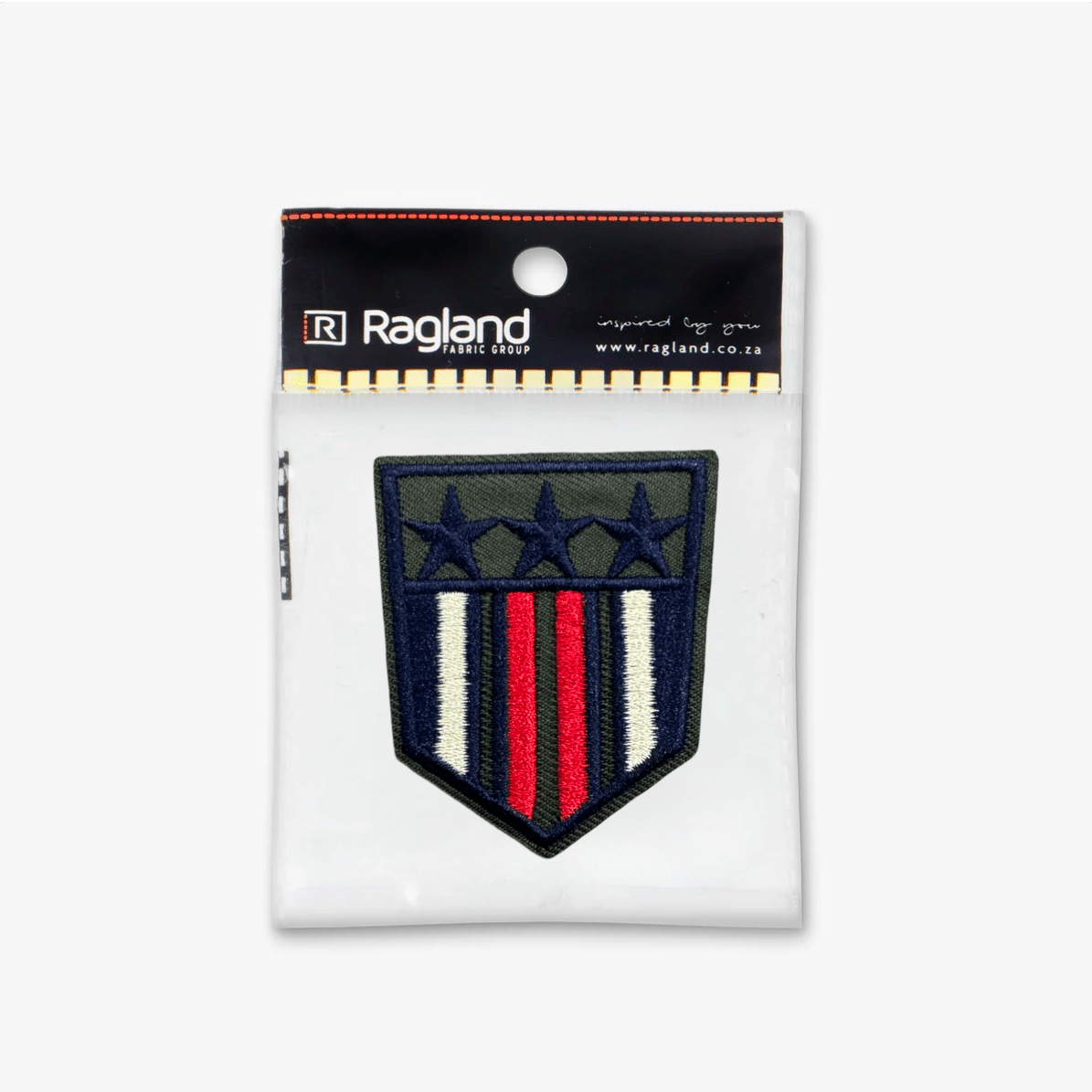 Motif Iron On Badge - ARMY RED STARS - Ragland Fabrics
