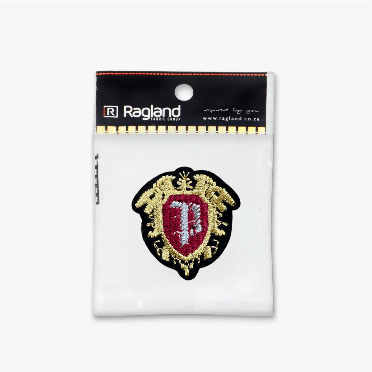 Motif Iron On Badge - MEDALLION GOLD - Ragland Fabrics