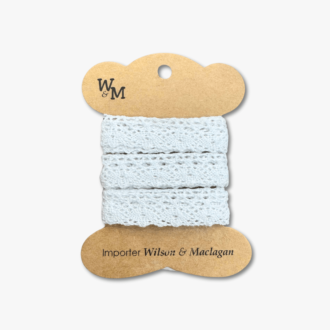 Torchan Lace White Edging 15mm TBD - Ragland Fabrics