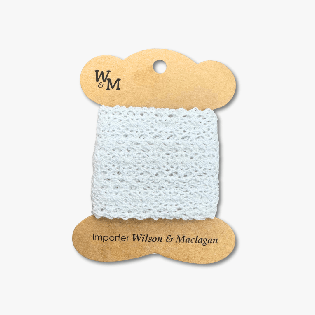 Torchan Lace White Edging 16mm TBD - Ragland Fabrics