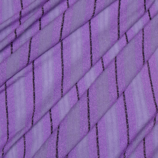 Cotton  Jersey Knit Lilac Stripe