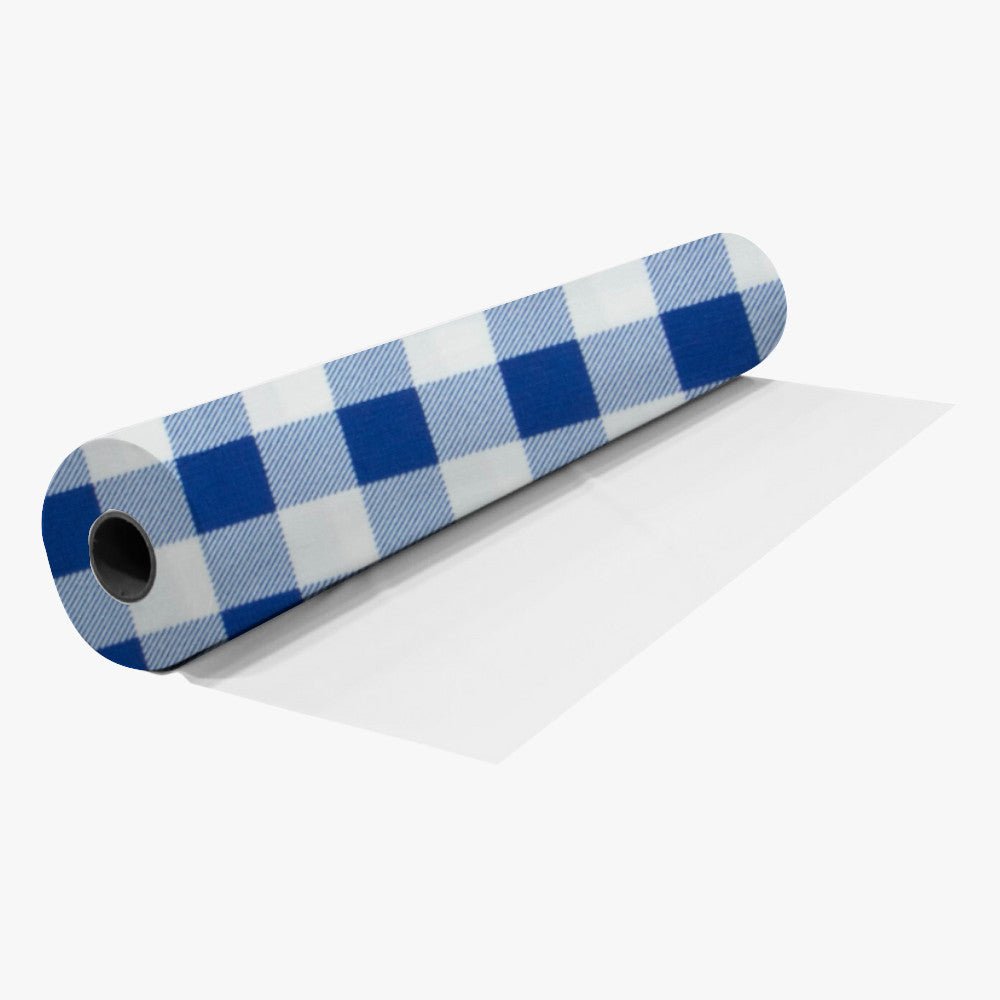 Printed Mini Matt Check Cobalt - Ragland Fabrics
