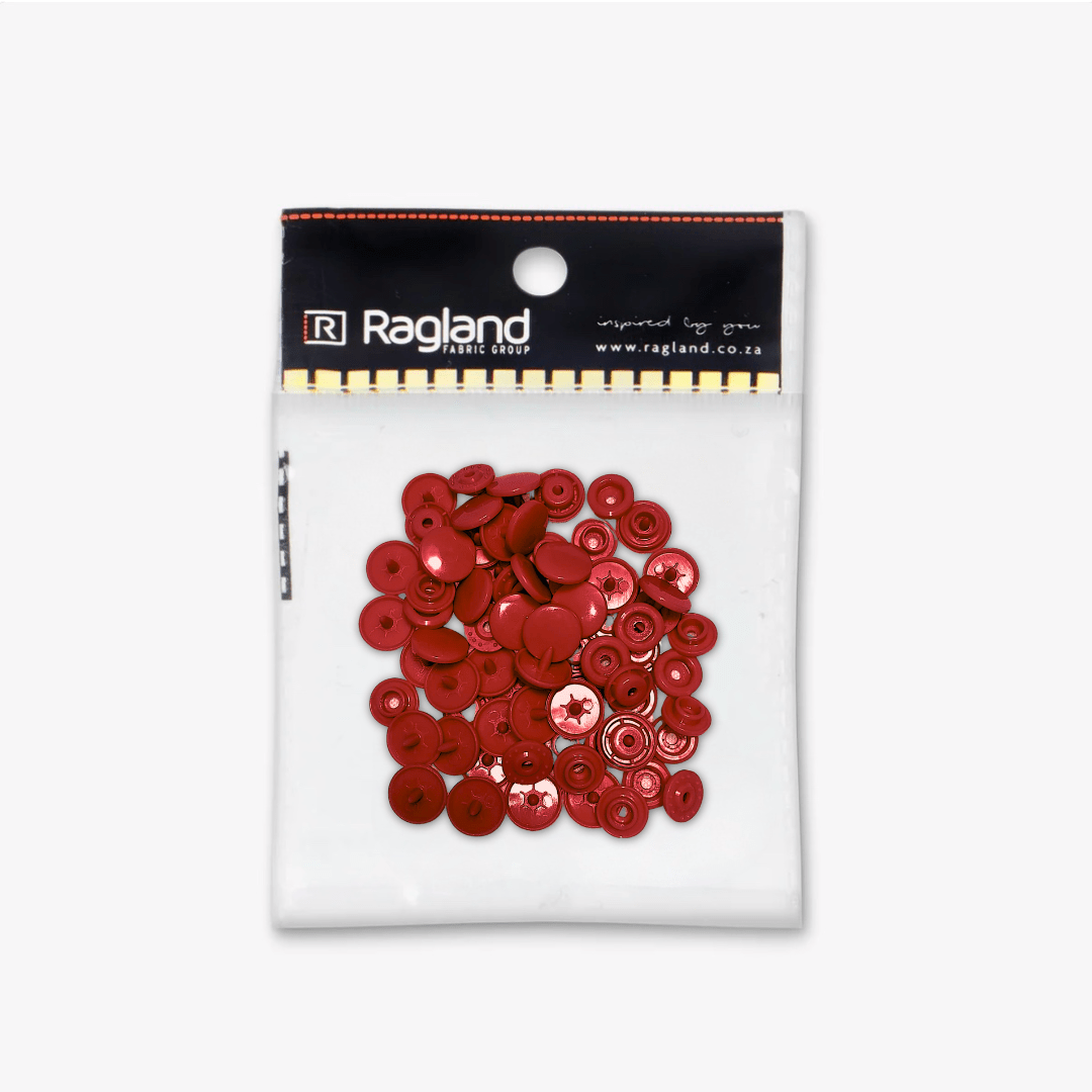 Plastic Snap Fastener - Red (20's) - Ragland Fabrics