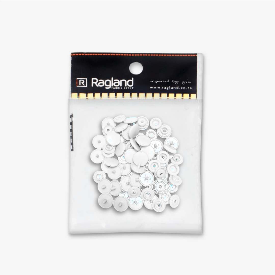 Plastic Snap Fastener - White (20's) - Ragland Fabrics