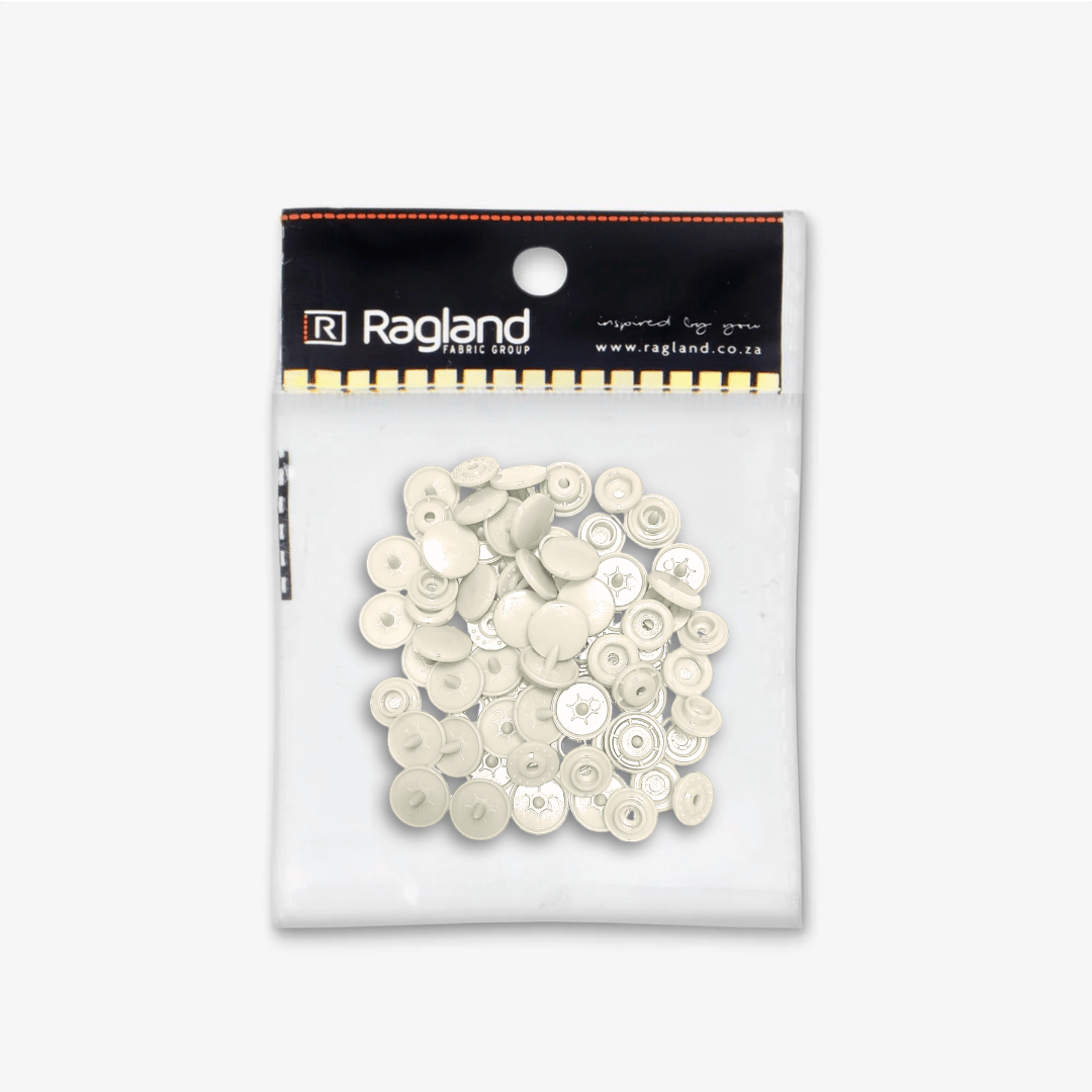 Plastic Snap Fastener - Cream (20's) - Ragland Fabrics