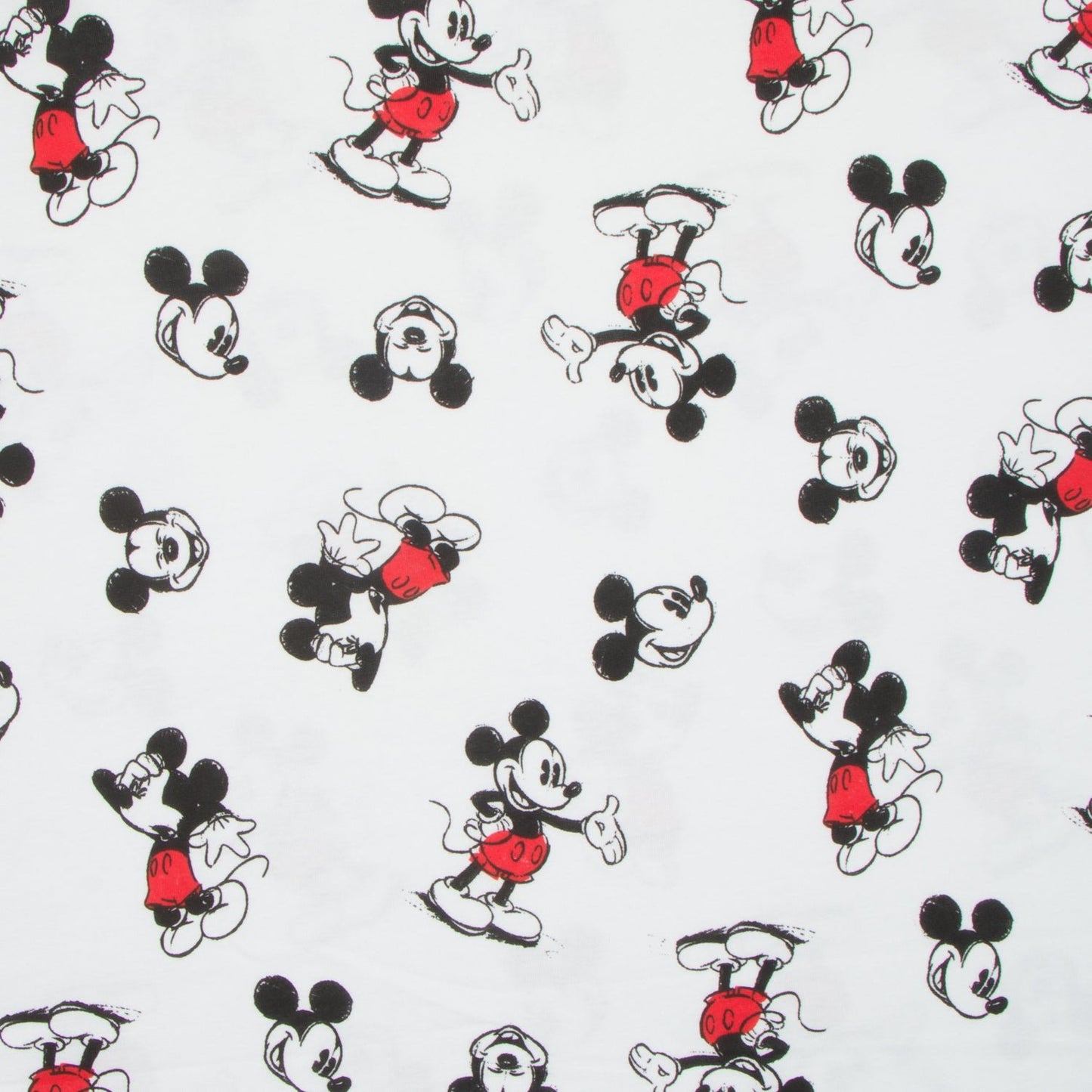Rib 1 x1 Comb Cotton Knit Mickey Sketch - Ragland Fabrics