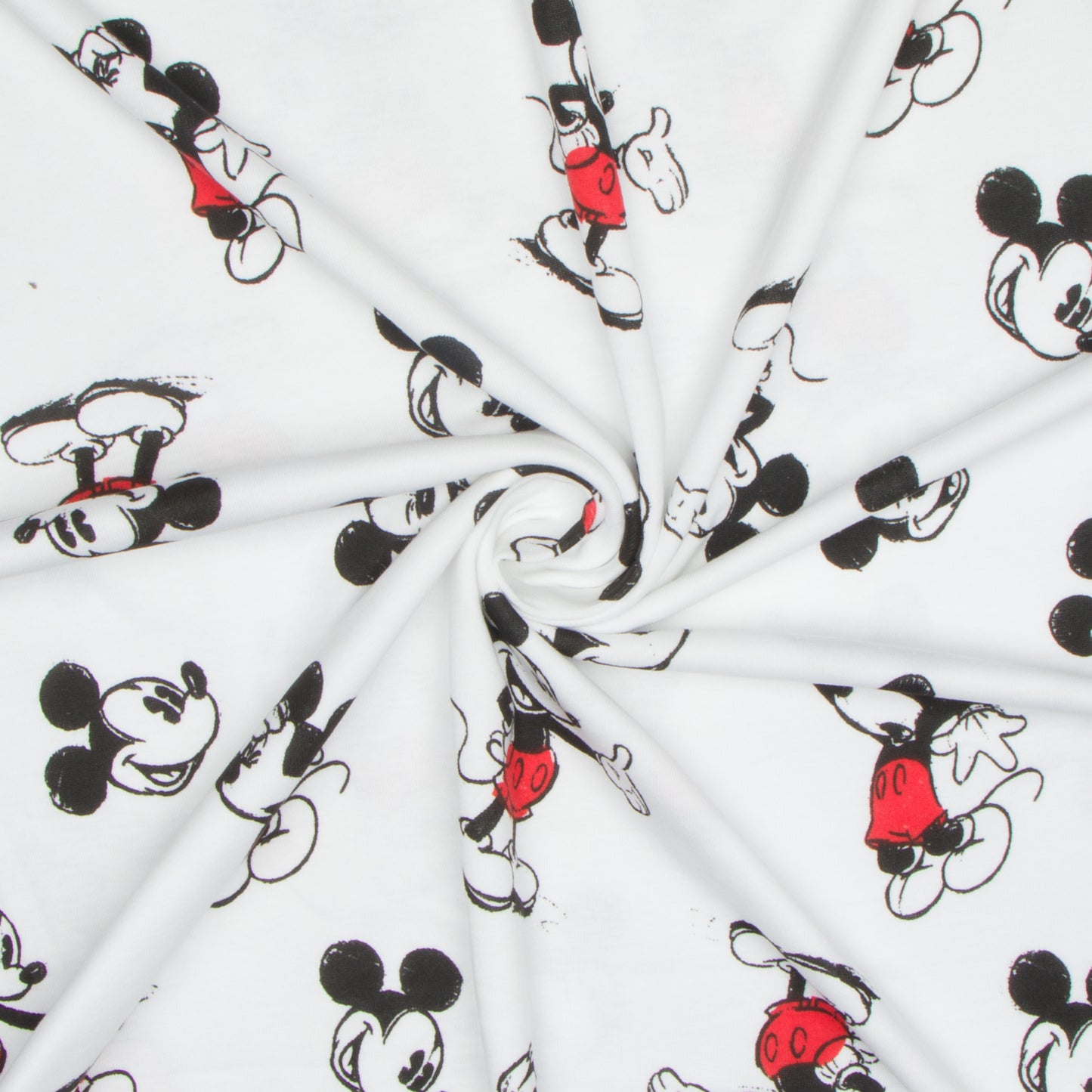 Rib 1 x1 Comb Cotton Knit Mickey Sketch