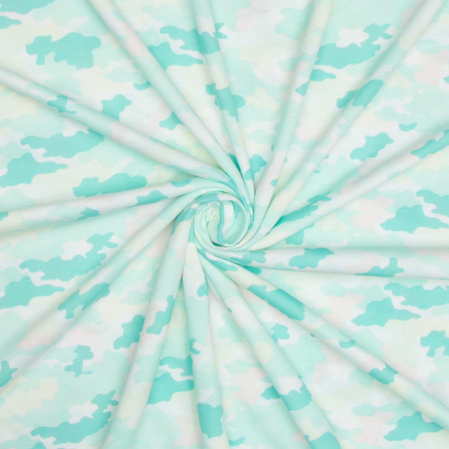 Cotton Knit Turq Camouflage - Ragland Fabrics